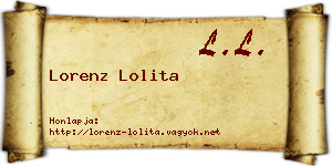 Lorenz Lolita névjegykártya